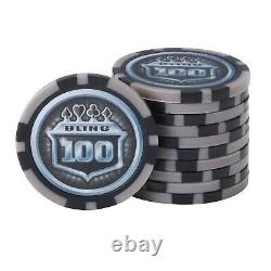 Fat Cat Bling 13.5 Gram Texas Hold'em Clay Poker Chip Set with Aluminum Case