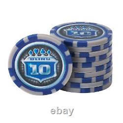 Fat Cat Bling 13.5 Gram Texas Hold'em Clay Poker Chip Set with Aluminum Case