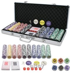 Fat Cat Hold'em Dealer Poker Chip Set Professional In Alumimum Case With 500 PCS