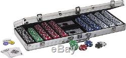Fat Cat Texas Hold'em Poker Chip Set Aluminum Case 500 Chips Free Shipping
