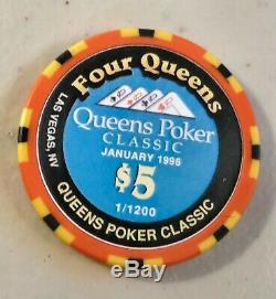 Four Queens Casino Las Vegas Complete Set Of 20 $5 Queens Poker VI Chips