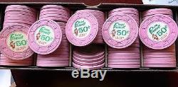 Fremont. 50 Freddy Fremont 70's Poker set lot of 100 chips Hats & Canes mold