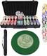 GEMPOKER 14 Gram Clay Poker Chips Set and Professional round Poker Mat for Table