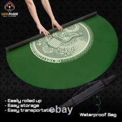 GEMPOKER 14 Gram Clay Poker Chips Set and Professional round Poker Mat for Table