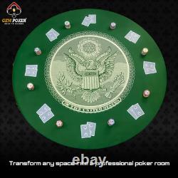 GEMPOKER 14 Gram Clay Poker Chips Set and Professional round Poker Mat for Table