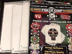 GORGEOUS 730 Piece Custom Poker Chip Set WithCustomization Kit! 13g Unused