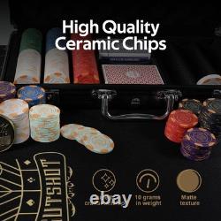 GUTSHOT Premium Ceramic Poker Chips Set with Luxury Case Casino-Grade Texas