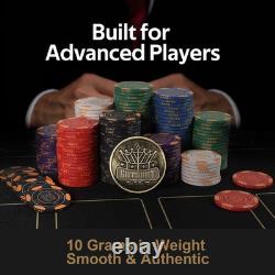 GUTSHOT Premium Ceramic Poker Chips Set with Luxury Case Casino-Grade Texas