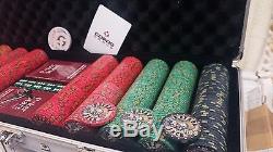Genuine Nevada Jacks 500 Ceramic Poker Chip Set With Case and Accessories