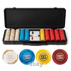 Godel 14g Clay Poker Chips Set for Texas Hold'em, 500 PCS Blank Chips Featu