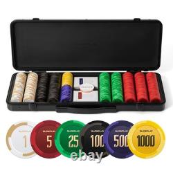 Godel 14g Clay Poker Chips Set for Texas Hold'em, 500 PCS with Numbered Valu