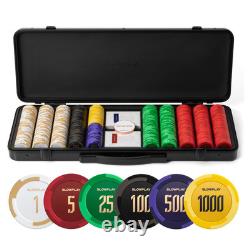 Godel 14g Clay Poker Chips Set for Texas Hold'em, 500 PCS with Numbered Valu