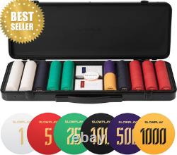 Godel Ceramic Poker Chips Set 500PCS Numbered 39mm 10g Texas Hold'em Case