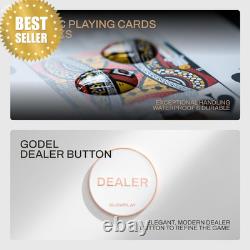 Godel Ceramic Poker Chips Set 500PCS Numbered 39mm 10g Texas Hold'em Case