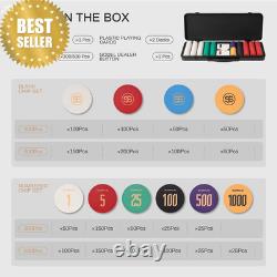 Godel Ceramic Poker Chips Set 500PCS Numbered 39mm 10g Texas Hold'em Case