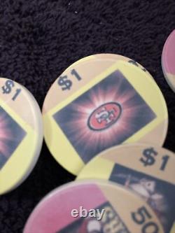 Gold Rush Linited Edition Clay poker chips 108 pcs set San Francisco 49ers