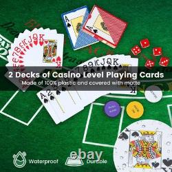 Goplus Poker Chip Set, 300/500 PCS 14 Gram Clay Chips withAluminum Black