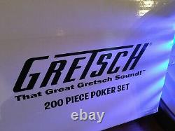 Gretsch Guitar Promotional Poker Set Authentic 200 Piece Clay Chip Mint New