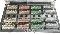 HARLEY DAVIDSON 400PC Clay BIG Poker Chip Set With Case Trays Cards Button RARE