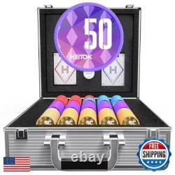 HEITOK Poker Chip Set Denominations, 11.5g Weighted Numbered Casino Chips, 5