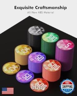 HEITOK Poker Chip Set Denominations, 11.5g Weighted Numbered Casino Chips, 5