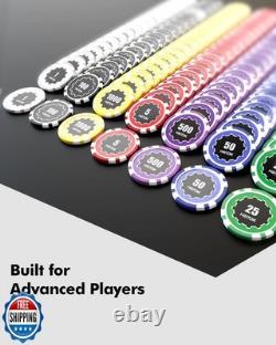 HEITOK Poker Set 600 Chips, 11.5g Double-Injection Iron Core, D