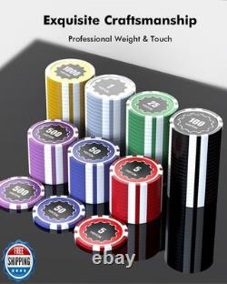 HEITOK Poker Set 600 Chips, 11.5g Double-Injection Iron Core, D