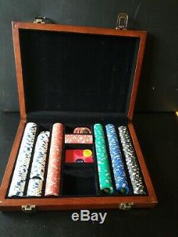 HUSTLER American Heritage poker chip set With Wood Case 461 chips total