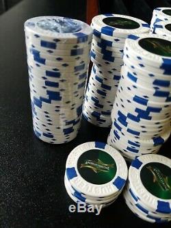 HUSTLER American Heritage poker chip set With Wood Case 461 chips total