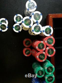 HUSTLER American Heritage poker chip set With Wood Case 461 chips total