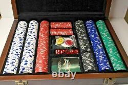 HUSTLER American Heritage poker chip set With Wood Case 500 chips total