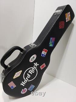 Hard Rock Cafe Guitar Case Poker Set 200 Chips 2 Decks Cards Quality 23x10 Large