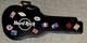 Hard Rock Cafe Guitar Case Poker Set Faux Leather 2 Decks Cards, Chips, 5 Dice
