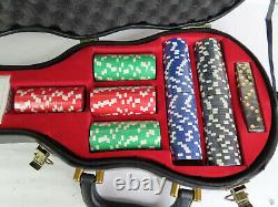 Hard Rock Cafe Limited Edition Poker Set in Guitar Case New Light Wear