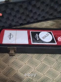 Hard Rock Cafe Poker Set Guitar Case Limited Edition Game Chips Cards Case Dice