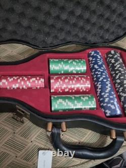 Hard Rock Cafe Poker Set Guitar Case Limited Edition Game Chips Cards Case Dice
