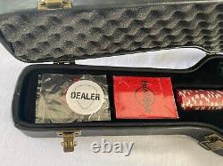 Hard Rock Cafe Poker Set In Guitar Case 200 Chips/2 Deck Cards Brand New