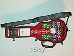 Hard Rock Cafe Poker Set In Guitar Case Limited Edition Gambling Party Fun