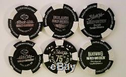 Harley Davidson 75th Anniversary Sturgis Poker Chips set of 6