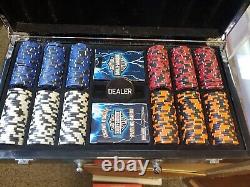 Harley Davidson Blue Full Casino Chips & Cards Set In The Box Euc Rare Gem