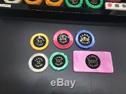 Hector Saxe Paris Designer Logo 173 Chips Poker Set W Dice Marbled Case Casino
