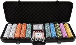 High-End Poker Chips Set 500 Crown Casino with Denominations 13.5 Gram