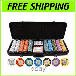 High-Quality 500-Piece Poker Chip Set with Custom Designs & Tough Storage Case