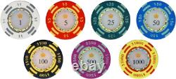 High-Quality 500-Piece Poker Chip Set with Custom Designs & Tough Storage Case