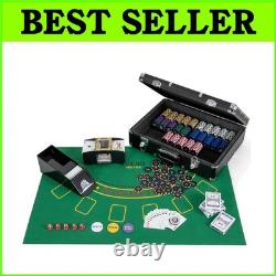 High-Quality 600 PCS Clay Poker Chips Set with Automatic Shuffler and Dices