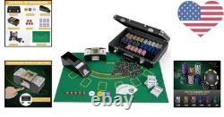 High-Quality 600 PCS Clay Poker Chips Set with Automatic Shuffler and Dices