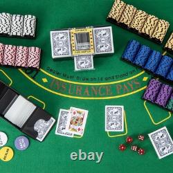 High-Quality 600 PCS Clay Poker Chips Set with Automatic Shuffler and Dices