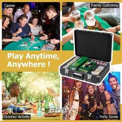 High-Quality 600 PCS Clay Poker Chips Set with Automatic Shuffler and Dices