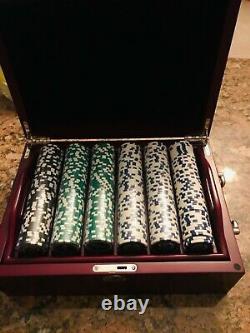 Holdem Poker Chip Set 500 Count 13.5g Mahogany Case