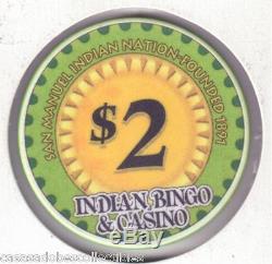Indian Bingo Casino, Highland, CA, 5 Set Poker Chips, Very Rare, #269